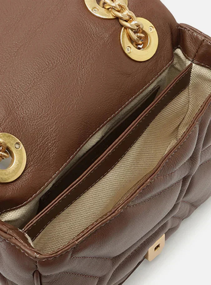 Bolsa Tiracolo Marrom Escura Couro Emma Média