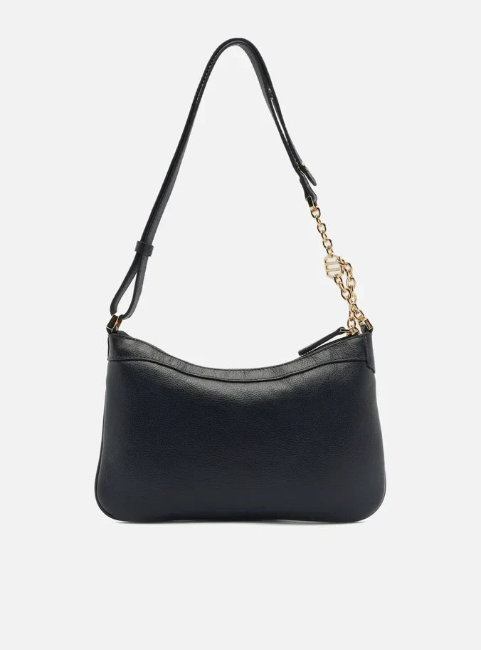 Bolsa Tiracolo Azul Couro Média Costuras