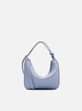 Bolsa Tiracolo Azul Couro Pequena Alças Mix