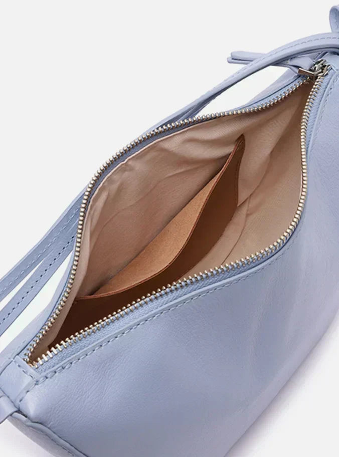 Bolsa Tiracolo Azul Couro Pequena Alças Mix