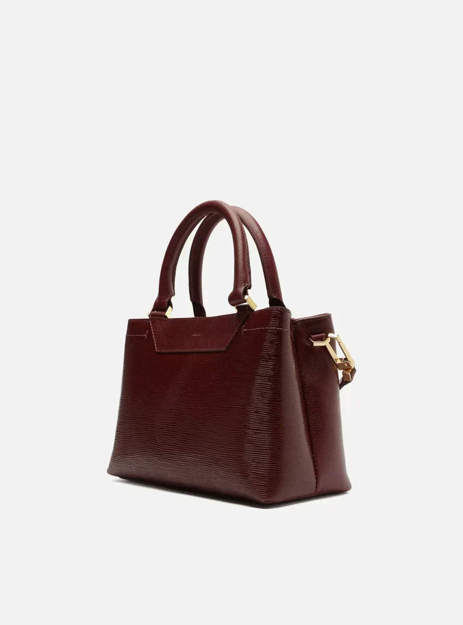 Bolsa Tote Vermelha Couro Textura Média