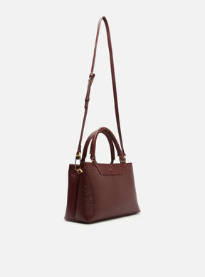 Bolsa Tote Vermelha Couro Textura Média