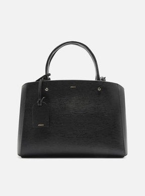 Bolsa Tote Preta Couro Abbraccio Média