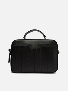 Bolsa Tiracolo Preta Couro Mizz Média