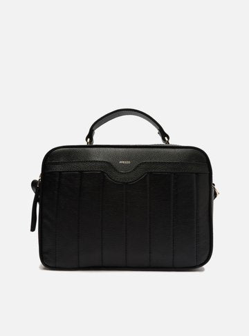 Bolsa Tiracolo Preta Couro Mizz Média