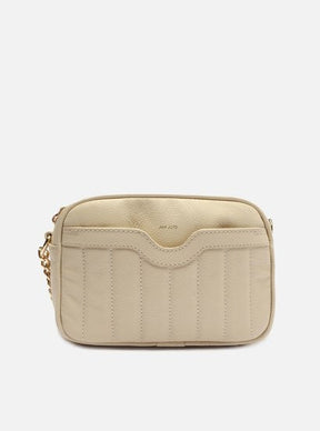 Bolsa Tiracolo Off-White Couro Francine Pequena Panacota