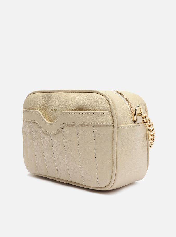 Bolsa Tiracolo Off-White Couro Francine Pequena Panacota