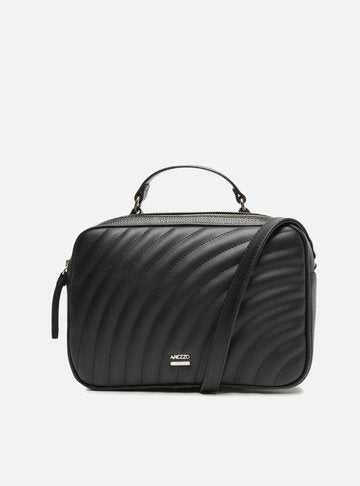 Bolsa Tiracolo Preta Couro Mizz Média