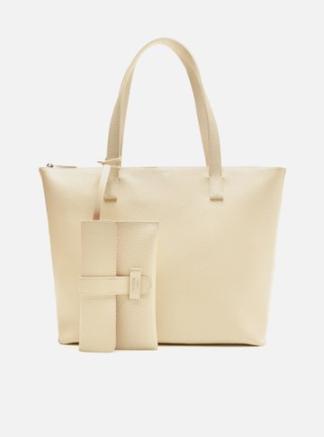 Bolsa Shopping Branca Croco Valentina Grande