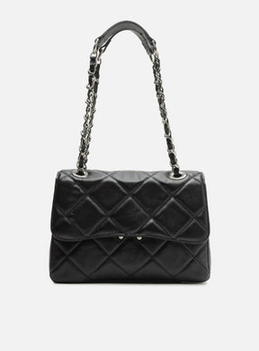 Bolsa Tiracolo Preta Couro Mizz Média