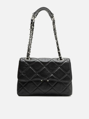 Bolsa Tiracolo Preta Couro Mizz Média