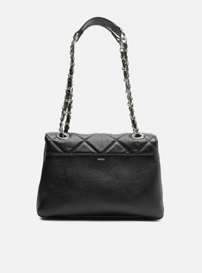 Bolsa Tiracolo Preta Couro Mizz Média