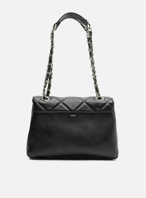 Bolsa Tiracolo Preta Couro Mizz Média