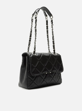 Bolsa Tiracolo Preta Couro Mizz Média