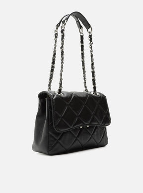 Bolsa Tiracolo Preta Couro Mizz Média