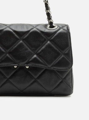 Bolsa Tiracolo Preta Couro Mizz Média