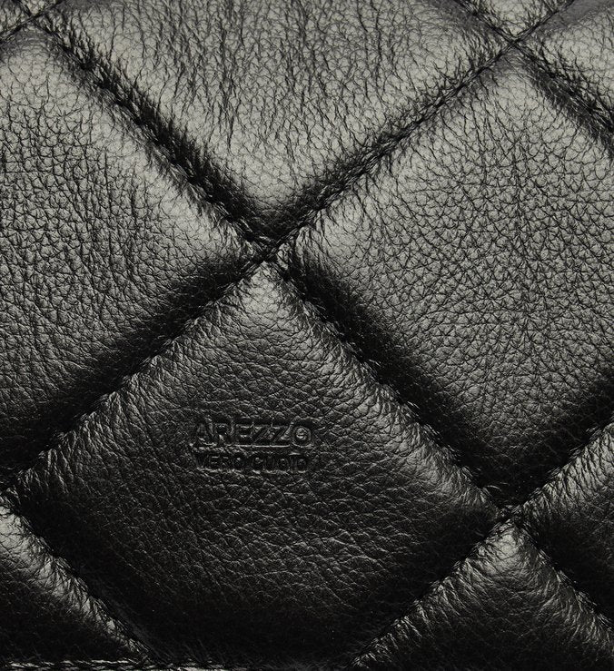 Bolsa Tiracolo Preta Couro Mizz Média