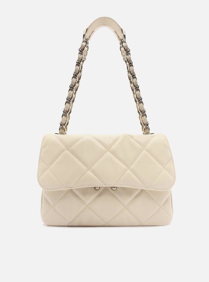 Bolsa Tiracolo Off-White Couro Mizz Média