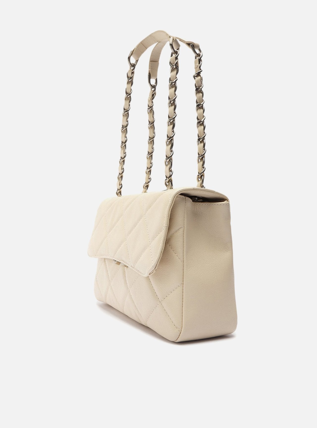 Bolsa Tiracolo Off-White Couro Mizz Média