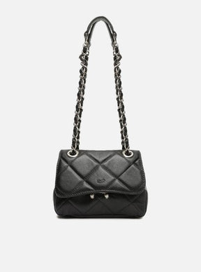 Bolsa Tiracolo Preta Couro Mizz Pequena