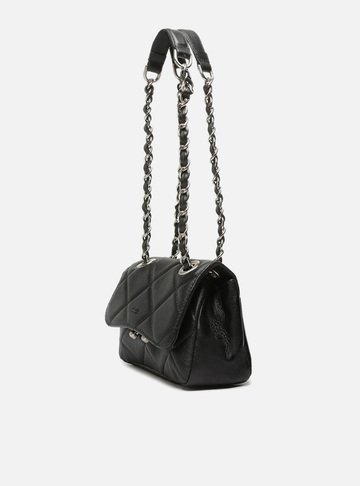 Bolsa Tiracolo Preta Couro Mizz Pequena