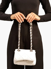 Bolsa Tiracolo Branca Couro Mizz Pequena