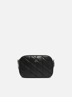 Bolsa Tiracolo Preta Pequena Costuras