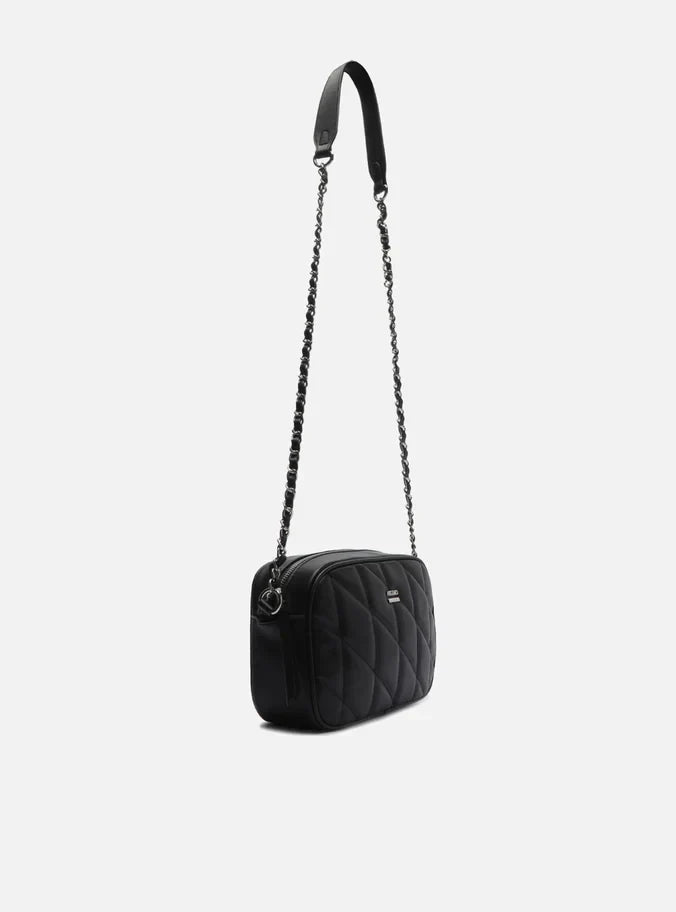 Bolsa Tiracolo Preta Pequena Costuras