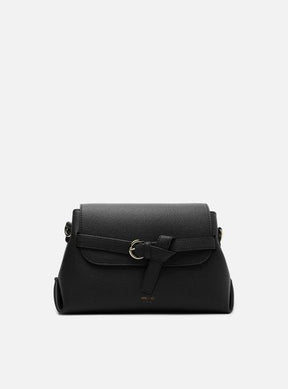 Bolsa Tiracolo Preta Couro Mizz Média