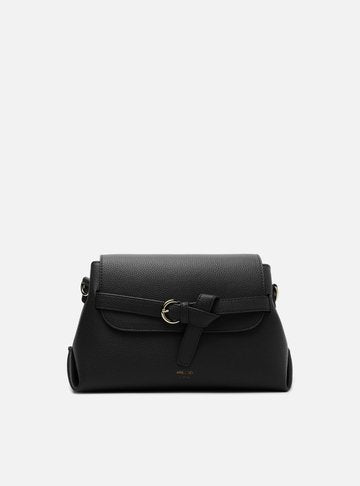 Bolsa Tiracolo Preta Couro Mizz Média