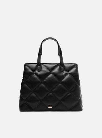 Bolsa Tote Preta Couro Abbraccio Média