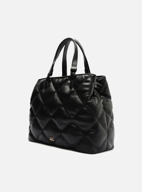Bolsa Tote Preta Matelassê Média
