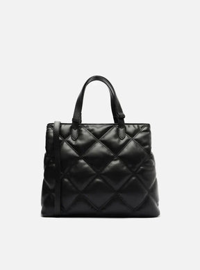 Bolsa Tote Preta Matelassê Média