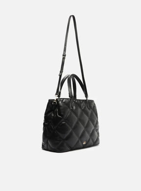 Bolsa Tote Preta Matelassê Média