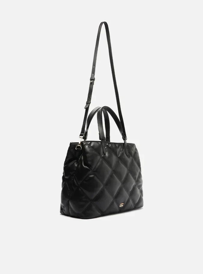 Bolsa Tote Preta Matelassê Média