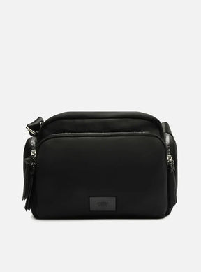 Bolsa Tiracolo Preta Nylon Média Bolso