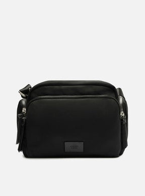 Bolsa Tiracolo Preta Couro Mizz Média