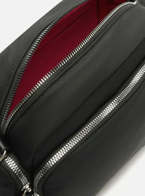 Bolsa Tiracolo Preta Nylon Média Bolso