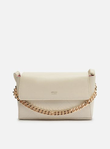 Bolsa Tiracolo Branca Croco Valentina Pequena