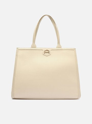 Bolsa Shopping Branca Croco Valentina Grande