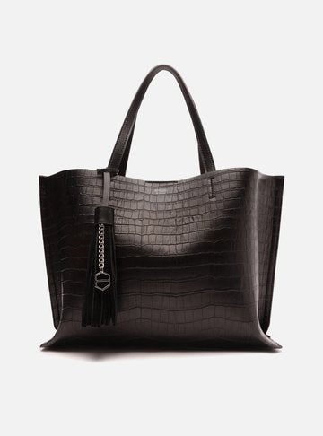 Bolsa Shopping Branca Croco Valentina Grande