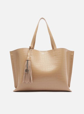 Bolsa Shopping Branca Croco Valentina Grande