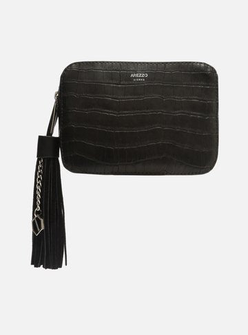 Bolsa Tiracolo Branca Croco Valentina Pequena