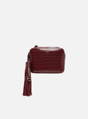 Bolsa Tiracolo Branca Croco Valentina Pequena