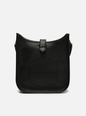 Bolsa Tiracolo Preta Couro Mizz Média