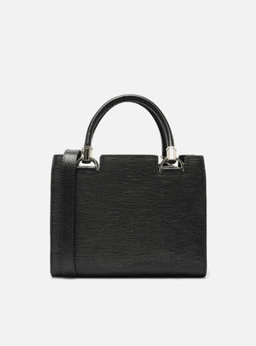 Bolsa Tote Preta Couro Abbraccio Média