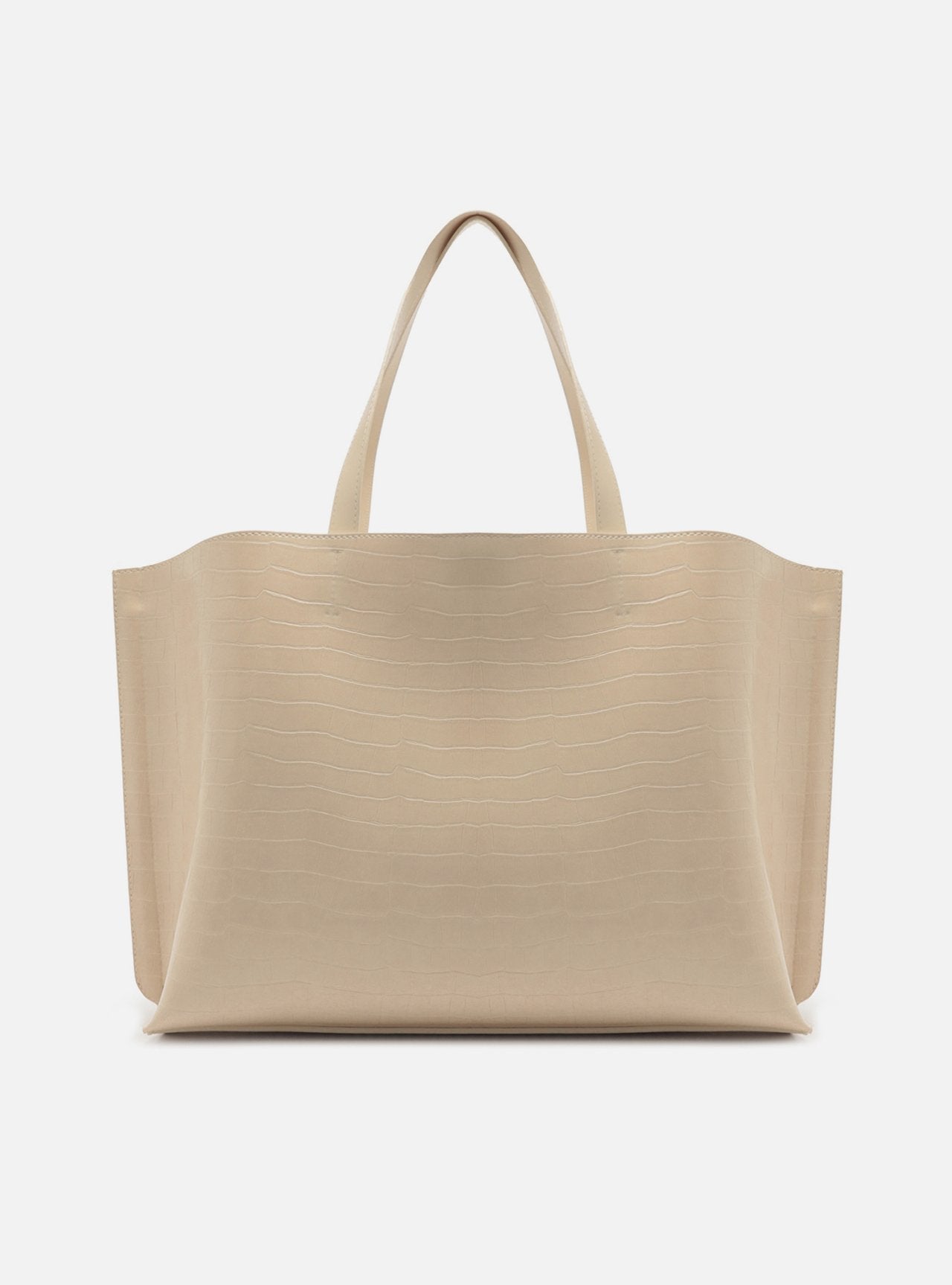 Bolsa Shopping Branca Croco Valentina Grande