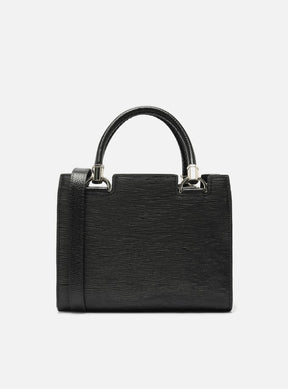 Bolsa Tote Preta Couro Abbraccio Média