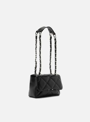 Bolsa Tiracolo Preta Couro Mizz Pequena