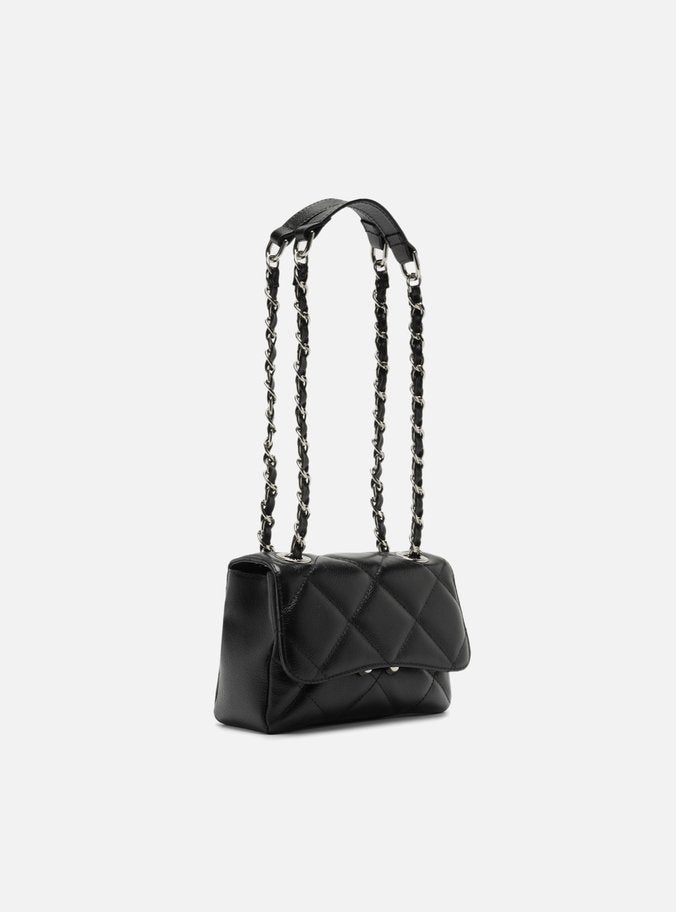 Bolsa Tiracolo Preta Couro Mizz Pequena